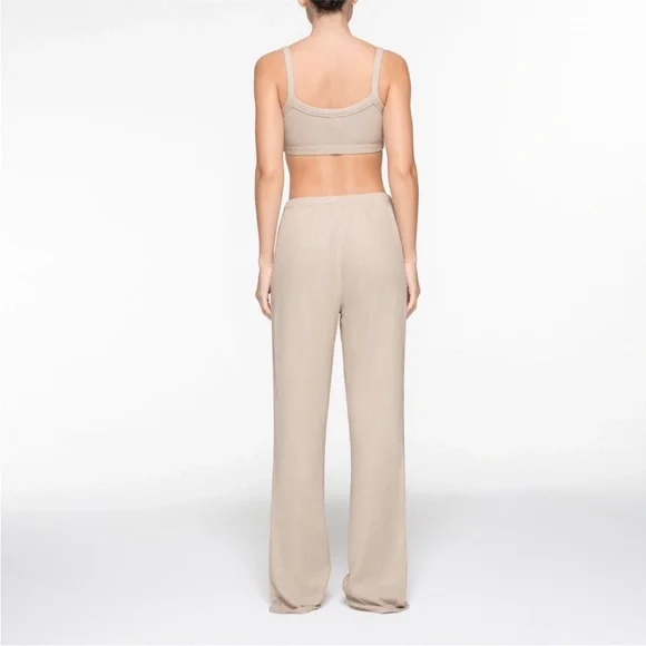 Skims Waffle Knit Wide Leg Lounge Pants size Medium - Picture 3 of 6